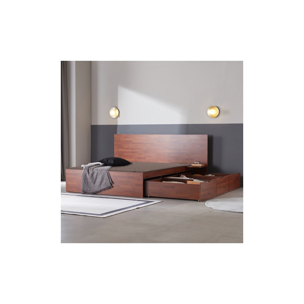 멀바우 대용량 수납형 황토숯 침대 싱글 / 퀸 스탠다드 흙침대 수납침대 서랍침대 사은 행사