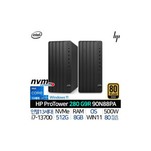 인텔 13세대 i7 데스크탑 본체 가정용 컴퓨터 사무용 PC 프로 TWR 280 G9 R 90N88PA_WIN11P