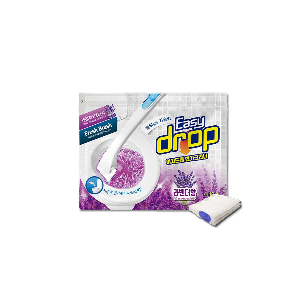 이지드롭 변기크리너 세트/물에녹는 일회용변기솔