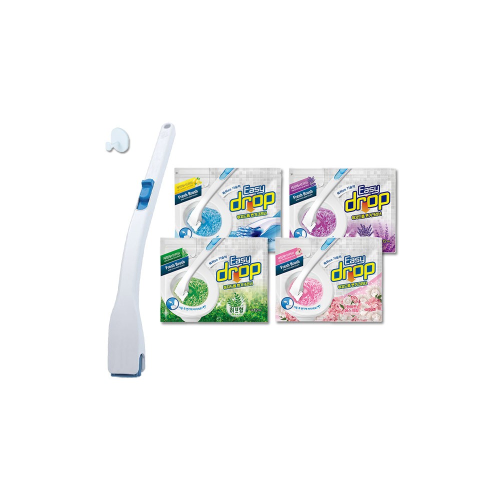 이지드롭 변기크리너 세트/물에녹는 일회용변기솔