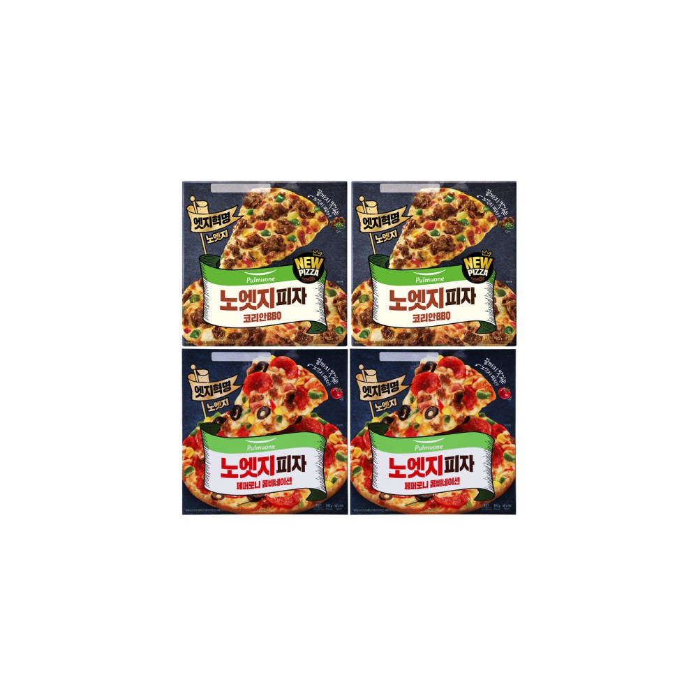 노엣지피자 코리안 BBQ 2+페페로니 콤비네이션 2 (총4판) + 증정(코코젤라또 초코90ml)